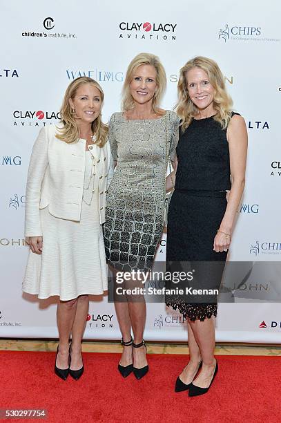 Tricia Elattrache; Jill Olofson and Carolyn Kunitz attend CHIPS Luncheon Featuring St. John at Beverly Hills Hotel on May 10, 2016 in Beverly Hills,...