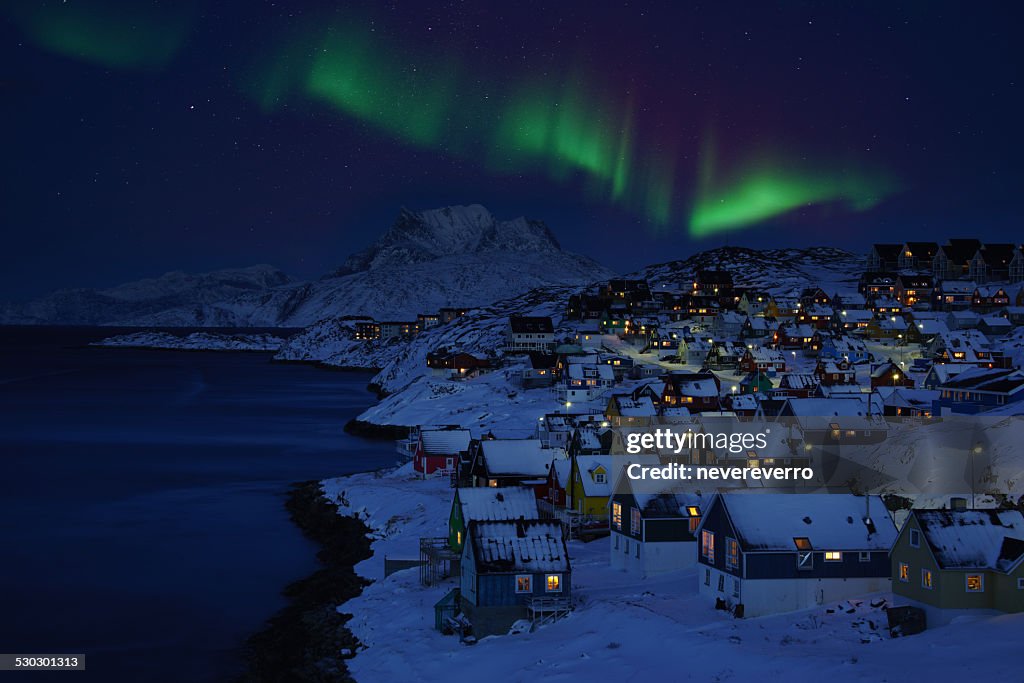 Nuuk Old Town Northern Light
