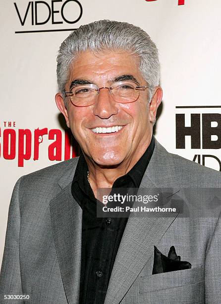 Actor Frank Vincent attends "The Sopranos: The Complete Fifth Season" DVD launch party at English is Italian on June 6, 2005 in New York City.