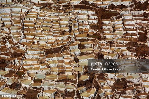 view over salinas de maras, sacred valley, peru, south america - vale de urubamba stock pictures, royalty-free photos & images