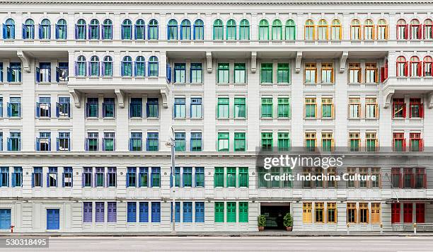 colorful windows, singapore - singapore city line stock pictures, royalty-free photos & images