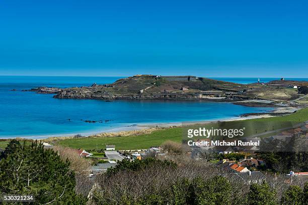view over alderney, channel islands, united kingdom, europe - island of alderney stock pictures, royalty-free photos & images