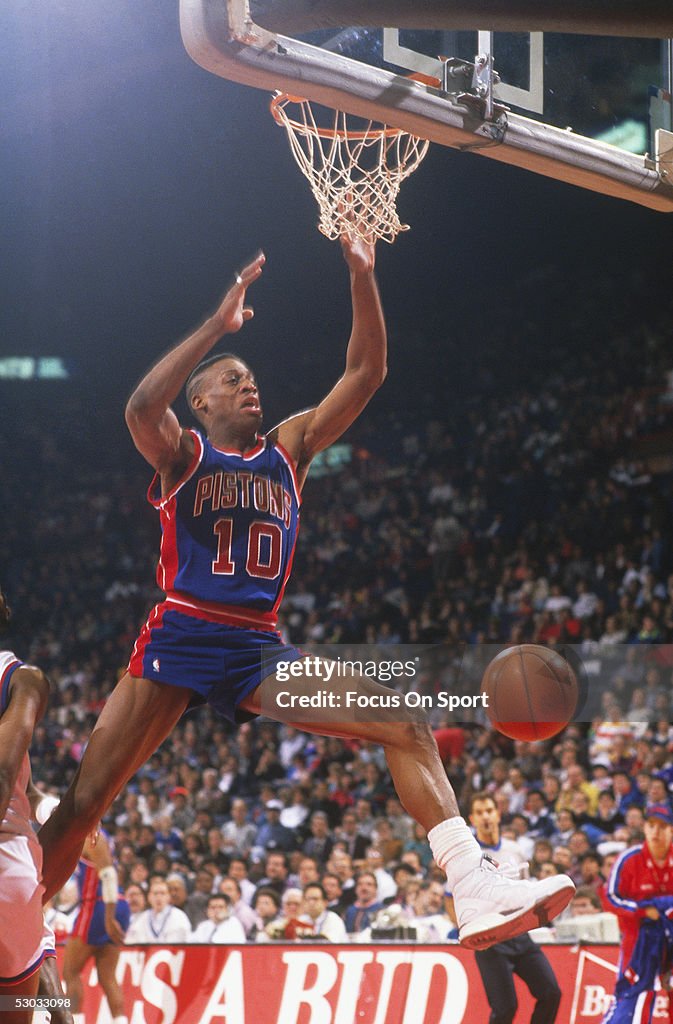 Detroit Rodman Detroit Pistons' forward Dennis Rodman jumps but looses the ball in a ...
