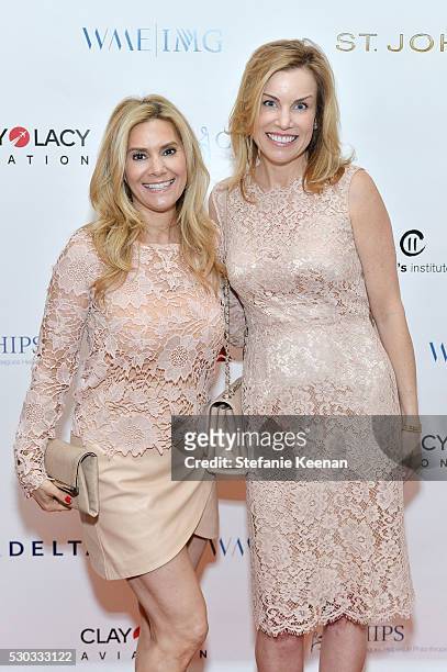 Kim Schinzert and Jane Stewart attend CHIPS Luncheon Featuring St. John at Beverly Hills Hotel on May 10, 2016 in Beverly Hills, California.