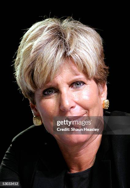 Financial guru Suze Orman poses for a headshot on stage during the Hip-Hop Summit on Financial Empowerment held at the Washington Convention Center...