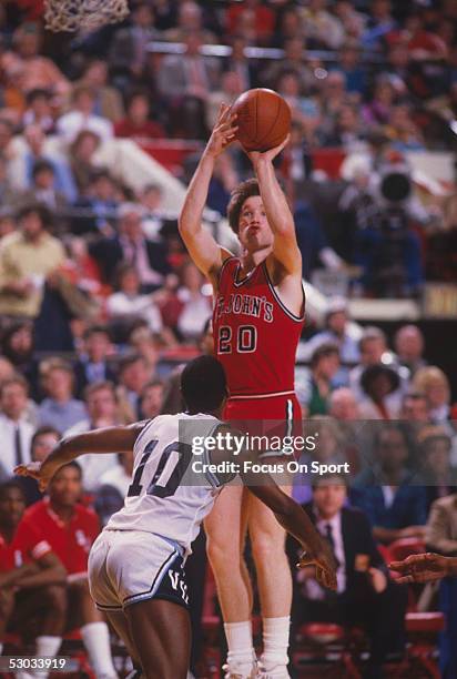 Chris Mullin of the University of St. Johns RedStorm takes a jumpshot during a game.