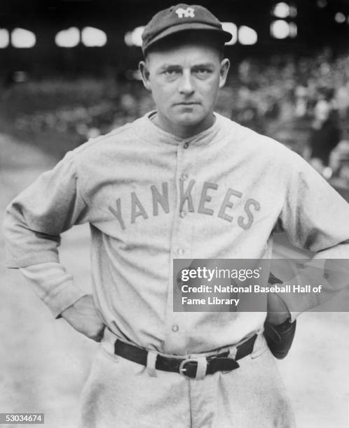 Waite Hoyt of the New York Yankees poses for a portrait before a season game. Waite Hoyt played for the New York Yankees from 1921