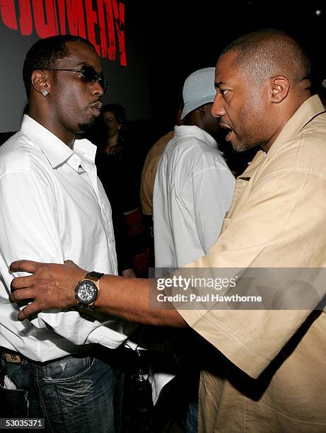 Co Creator and Producer Sean "P. Diddy" Combs and Executive Vice President of Warner Music Group Kevin Liles attend the premiere of Combs new HBO...
