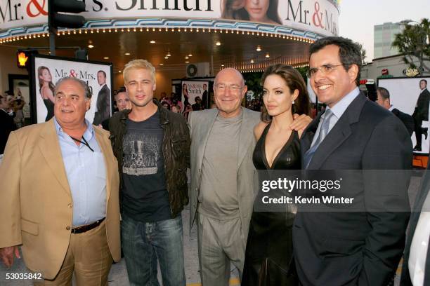 Regency Enterprises' David Matalon, actor Brad Pitt, Producer Arnon Milchan, actress Angelina Jolie and News Corp. President/Chief operating officer...