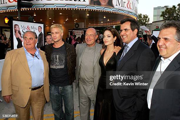 Regency Enterprises' David Matalon, actor Brad Pitt, Producer Arnon Milchan, actress Angelina Jolie, News Corp. President/Chief operating officer...