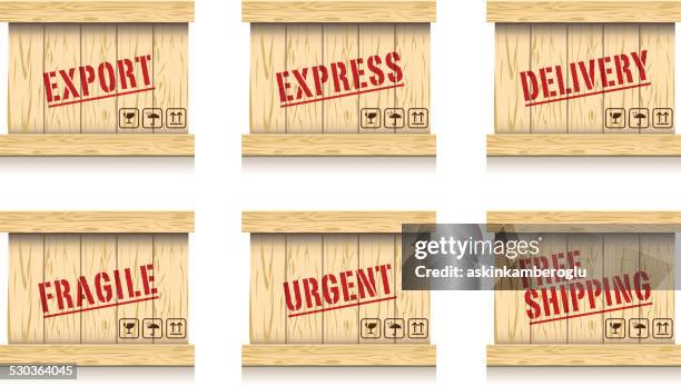 stockillustraties, clipart, cartoons en iconen met wooden box - crate