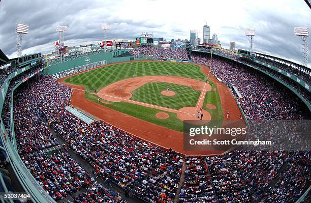 Fenway Park is shown during the Boston Red Sox game against the Atlanta Braves on May 22, 2005 in Boston, Massachusetts. The Red Sox won the game 5-2.