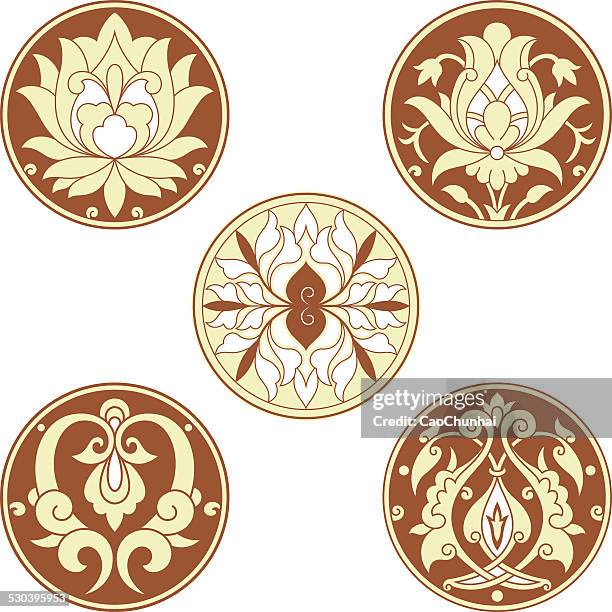circular patterns collection - persian pattern stock illustrations
