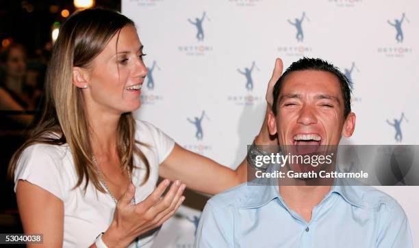 Jockey Frankie Dettori and his wife Catherine unveil his new range of men's grooming products at another of Dettori's ventures, Frankies Bar & Grill,...