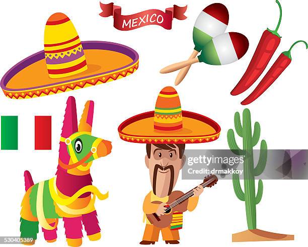 stockillustraties, clipart, cartoons en iconen met mexican symbols - mexicali