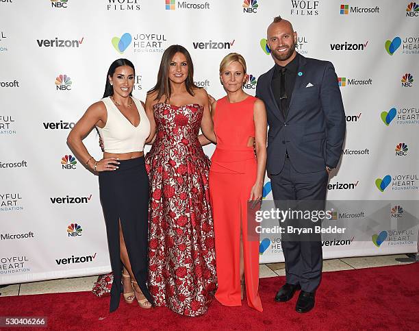 Danielle Conti, Mariska Hargitay, Maile Zambuto, and Mark Herzlich attend The Joyful Revolution Gala hosted by Mariska Hargitay's Joyful Heart...