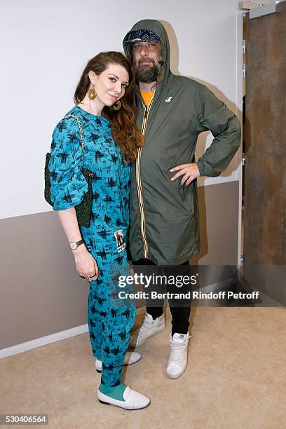 Amandine de La Richardiere and singer Sebastien Tellier attend Michel Polnareff performs at Accor Hotels Arena Bercy : Day 3 on May 10, 2016 in...