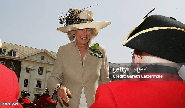 The Duchess Of Cornwall attends the annual Founders Day Parade at the Royal Hospital Chelsea on June 9, 2005 in London, England. Designed by Sir...