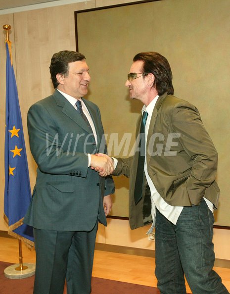 Singer Bono of U2 meets...