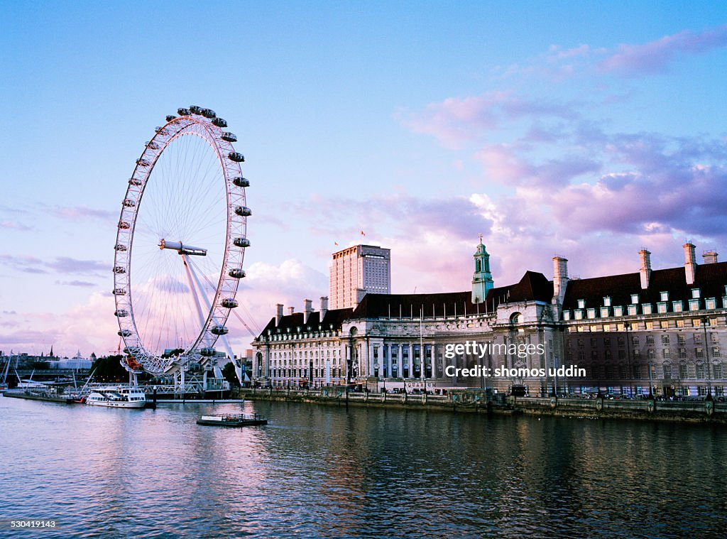 London Eye and the view across River Thames