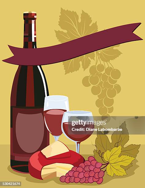 stockillustraties, clipart, cartoons en iconen met set of wine illustrations - gouda