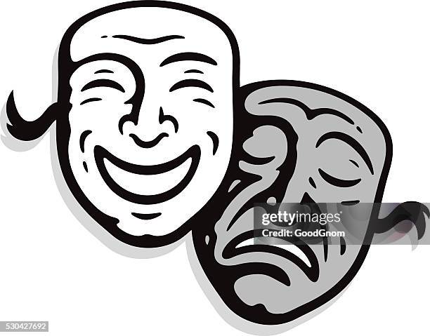 theater masken - theatermaske stock-grafiken, -clipart, -cartoons und -symbole