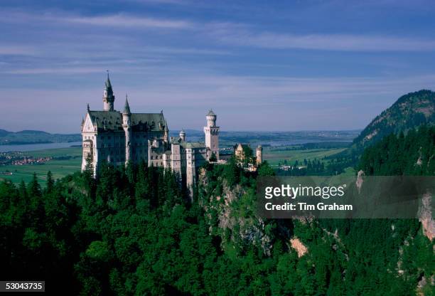 Schloss Neuschwanstein castle built in 1869 by King Ludwig II in Bavaria, Germany.
