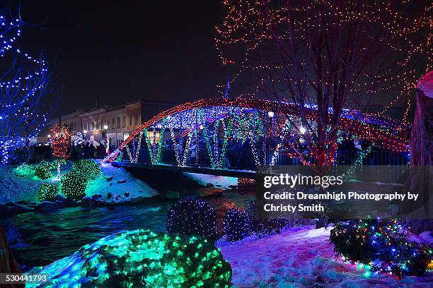 lighting up caldwell for christmas - caldwell idaho imagens e fotografias de stock