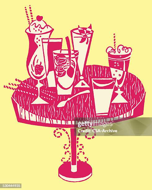 drinks on table - leaving work stock illustrations