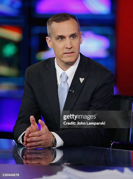 Presidential candidate Donald Trump's campaign manager Corey Lewandowski visits Fox News Channel with Hannity at FOX Studios on May 10, 2016 in New...