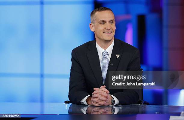 Presidential candidate Donald Trump's campaign manager Corey Lewandowski visits Fox News Channel with Hannity at FOX Studios on May 10, 2016 in New...