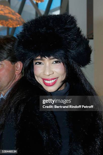 Rani Vanouska T. Modely aka Vanessa Modely attends the "Observatory of Light, Work in Situ" : Foundation Louis Vuitton presents a Temporary Work by...