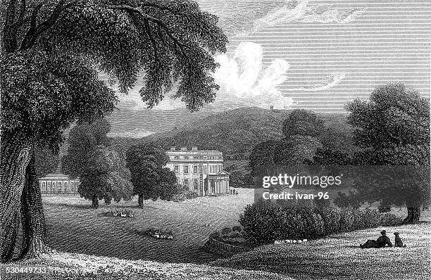 sandhill park - bath england stock illustrations