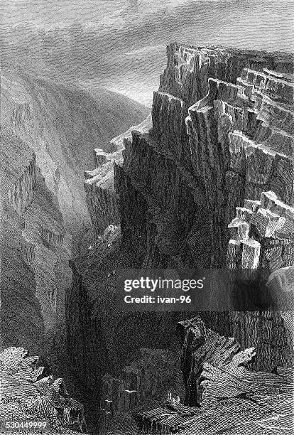 chedder cliffs - bath england stock illustrations