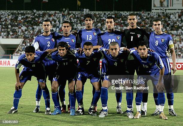 Kuwait team group before the Group A 2006 World Cup Qualifying match between Kuwait and South Korea at the Peace and Friendship National Stadium on...
