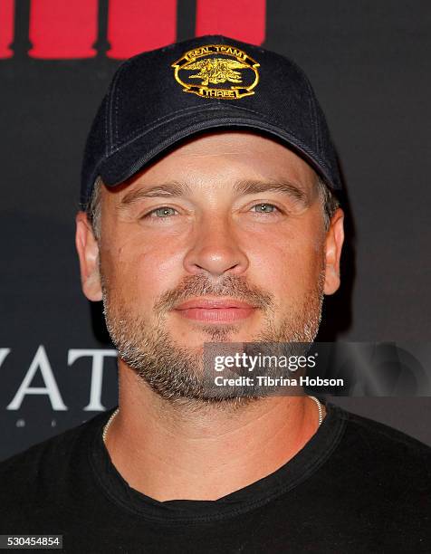 Tom Welling attends the launch of '6 Bullets To Hell' on May 10, 2016 in Los Angeles, California.