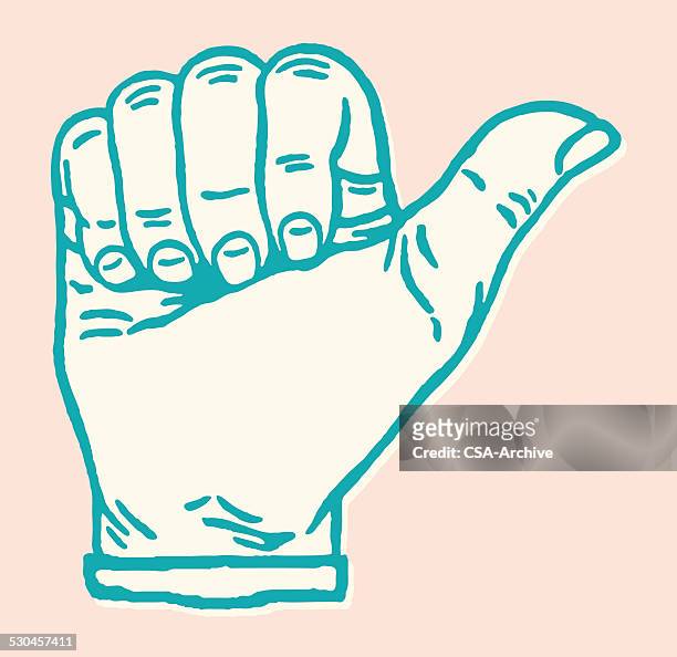 hand with thumb out - hitchhiking stock illustrations