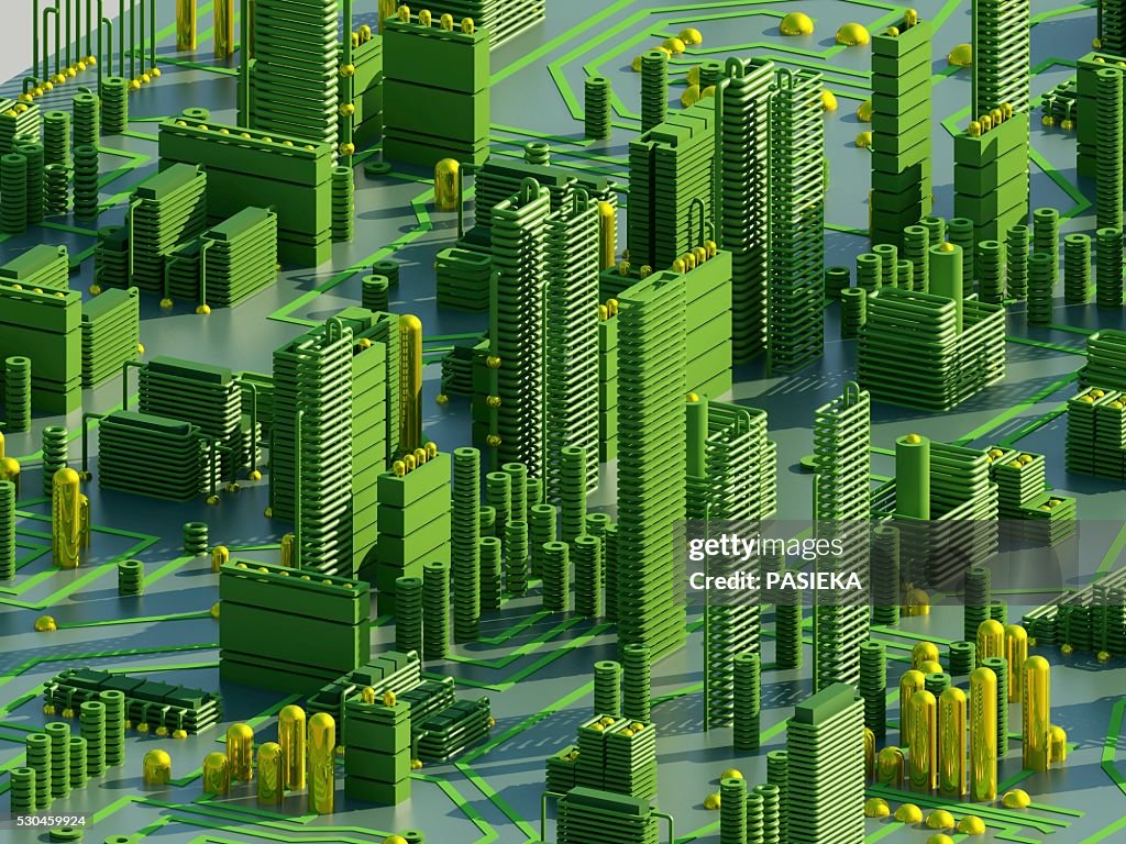 Circuit city, computer artwork
