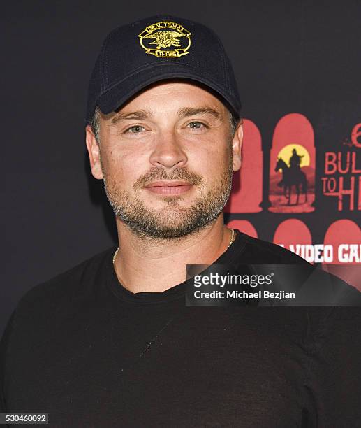 Actor Tom Welling arrives at the "6 Bullets To Hell" Mobile Game Launch Party on May 10, 2016 in Los Angeles, California.