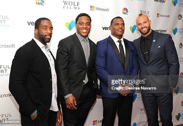 New York Giants football players Andre Williams, Devon Kennard, Jasper Brinkley, and Mark Herzlich attend 2016 Joyful Revolution Gala on May 10, 2016...