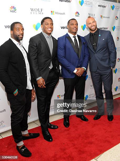 New York Giants football players Andre Williams, Devon Kennard, Jasper Brinkley, and Mark Herzlich attend 2016 Joyful Revolution Gala on May 10, 2016...