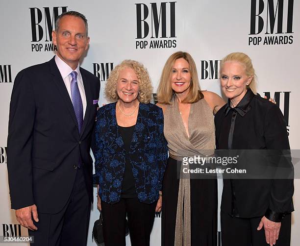 President & CEO Mike O'Neill, songwriter Carole King, guest, and BMI Vice President & General Manager, Writer/Publisher Relations Barbara Cane attend...