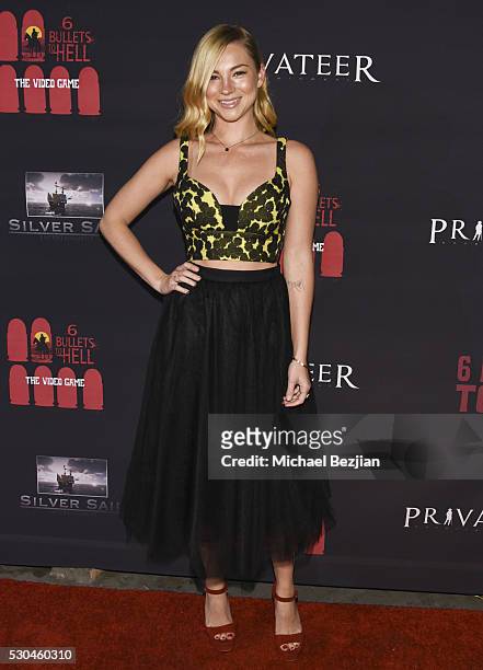 Actress Allie Gonino arrives at the "6 Bullets To Hell" Mobile Game Launch Party on May 10, 2016 in Los Angeles, California.