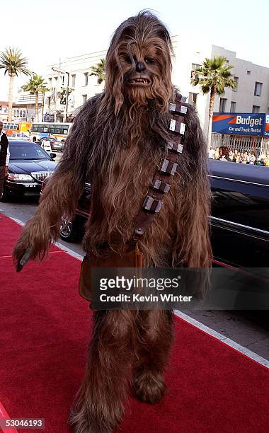 Star Wars character Chewbacca arrives at the 33rd AFI Life Achievement Award tribute to George Lucas at the Kodak Theatre on June 9, 2005 in...