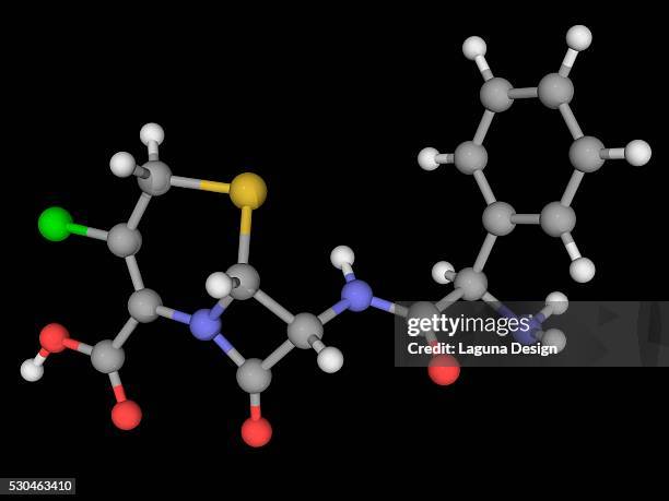 cefaclor drug molecule - cephalosporin stock pictures, royalty-free photos & images