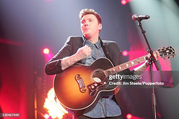 James Arthur performing on stage during the X Factor Tour at Wembley Arena in London on the 22nd February, 2013.