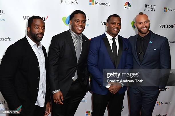 Football players Andre Williams, Devon Kennard, Jasper Brinkley, and Mark Herzlich attend the Joyful Heart Foundation honors Vice President Joe Biden...