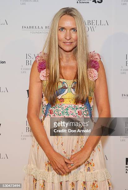 Collette Dinnigan arrives ahead of the VIP launch of Daphne Isabella Blow: A Fashionable Life at Powerhouse Museum on May 11, 2016 in Sydney,...