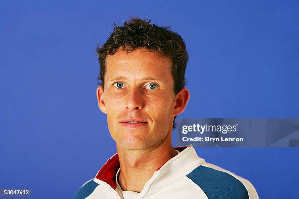 Portrait of ATP player Lars Burgsmuller of Germany on May 22, 2005 in Paris, France.