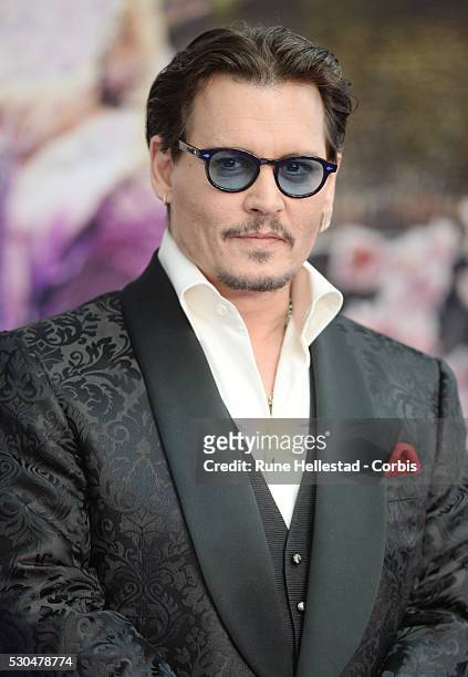 Johnny Depp attends the European Film Premiere of "Alice Through The Looking Glass" at Odeon Leicester Square on May 10, 2016 in London, England.